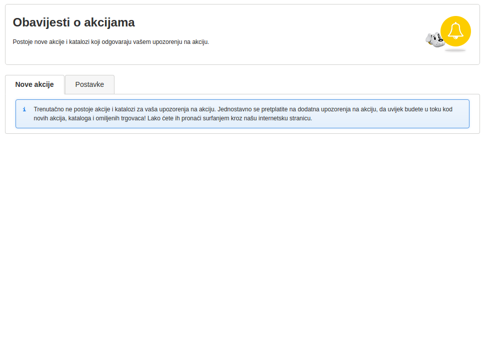 Obavijesti o akcijama